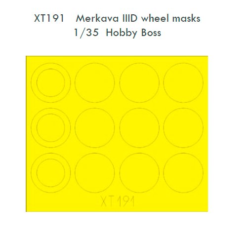 Mask 1/35 Merkava IIID wheel masks (HOBBYB)