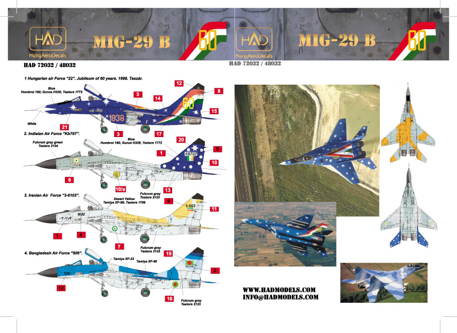 1/48 Decal MiG-29 (HU, India, Iran)