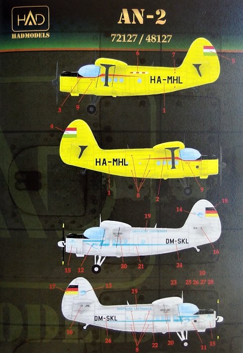 1/48 Decal AN-2 Civil (Lufthansa, HA-MHL)