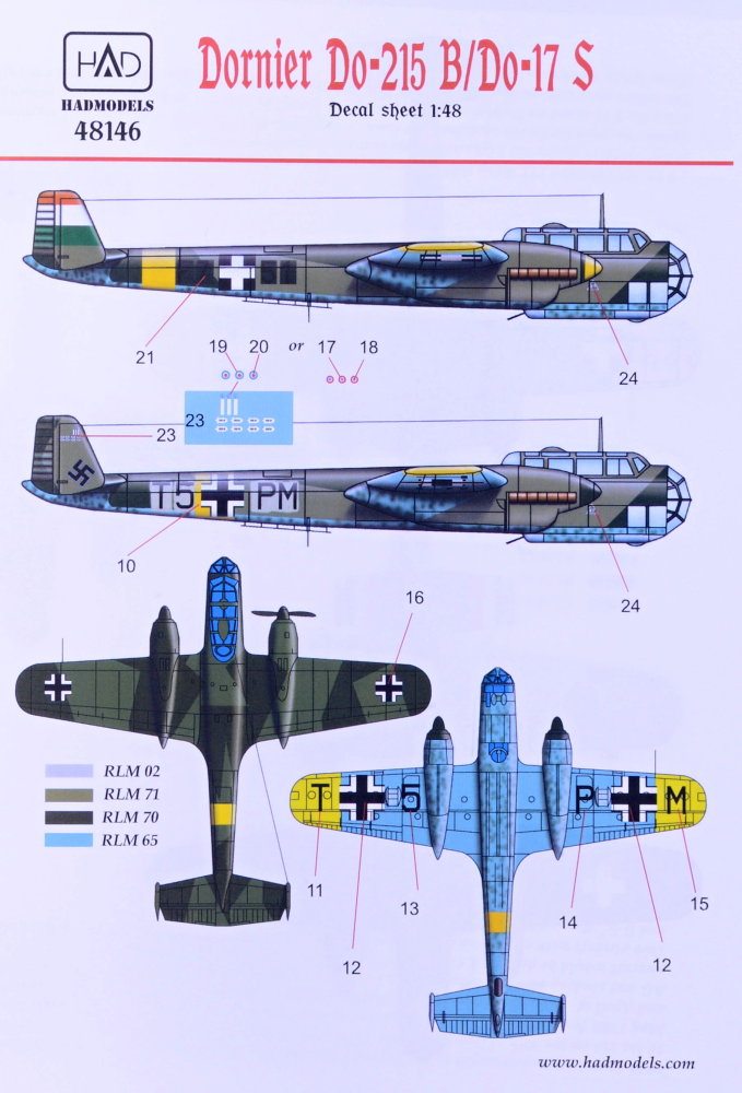 1/48 Decal Dornier Do-215B/Do-17S Part 2