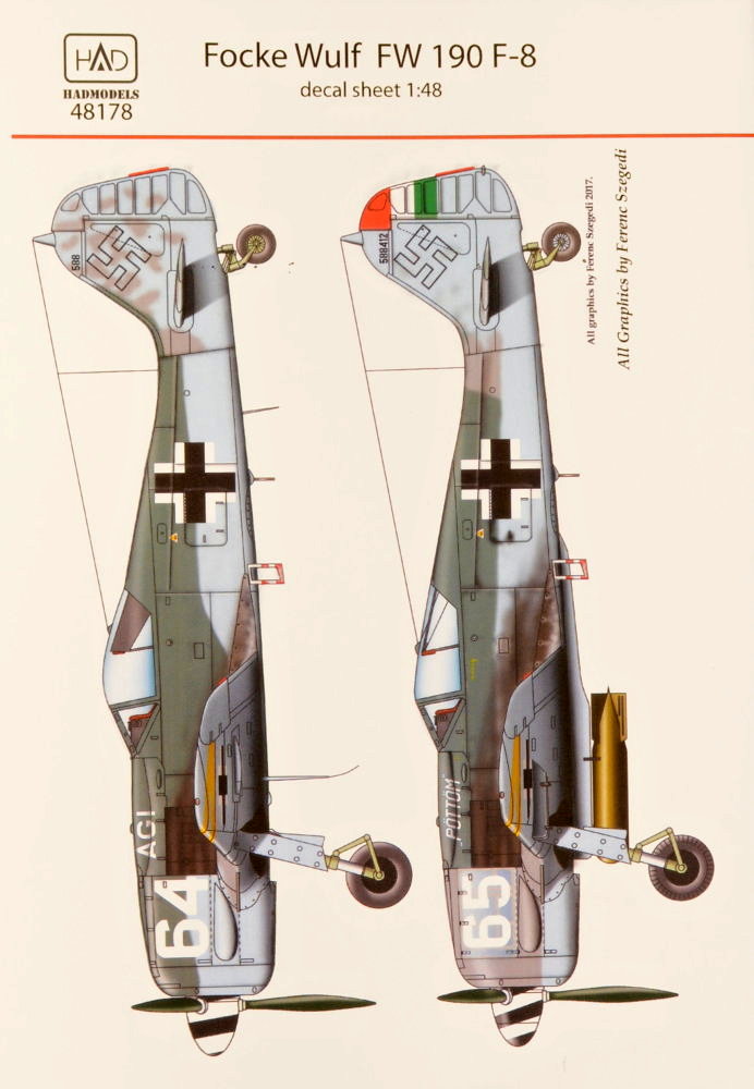 1/48 Decal Focke Wulf Fw 190 F-8 (2x camo)