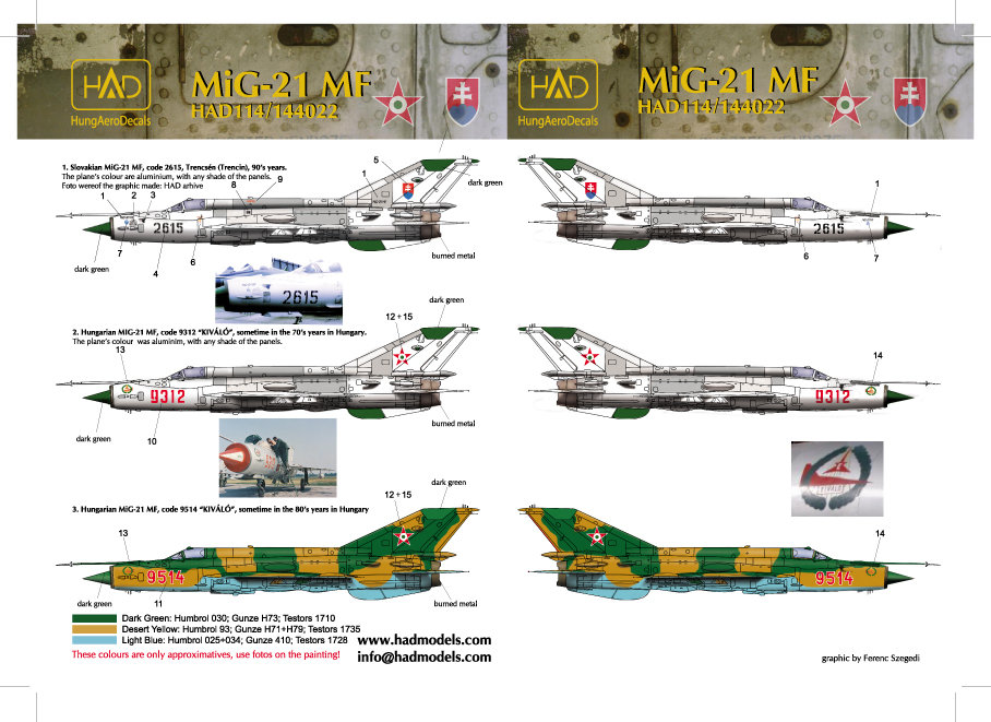 1/144 Decal MiG-21 MF