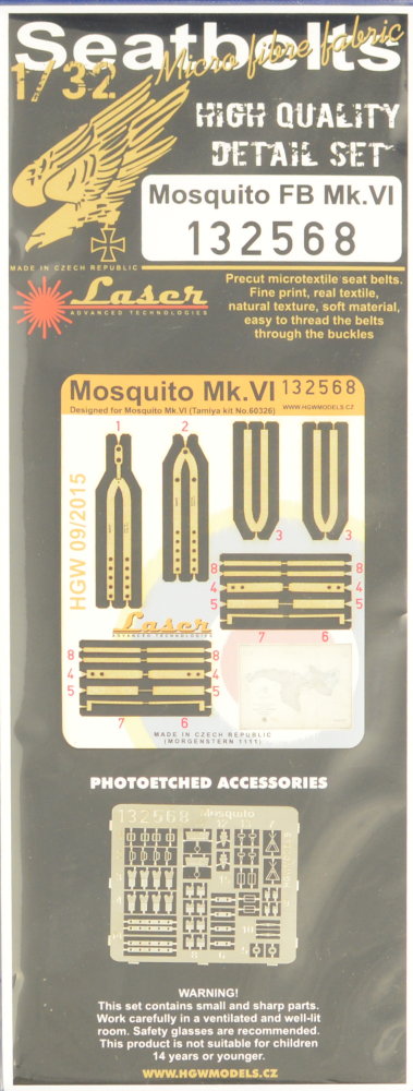 1/32 Seatbelts Mosquito FB Mk.VI (for TAM, laser)