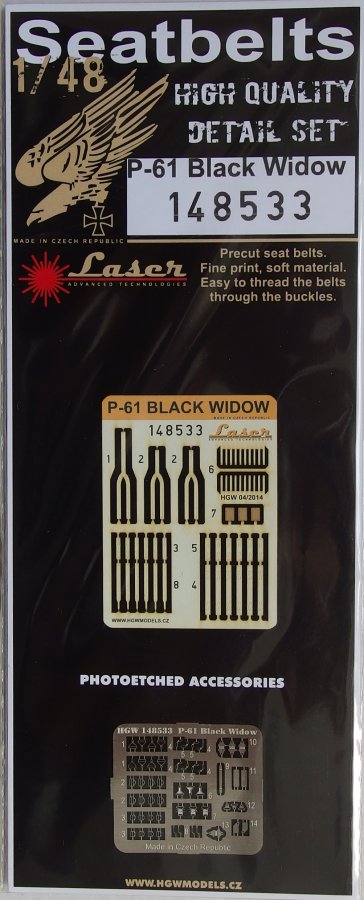 1/48 Seatbelts P-61 Black Widow (laser)