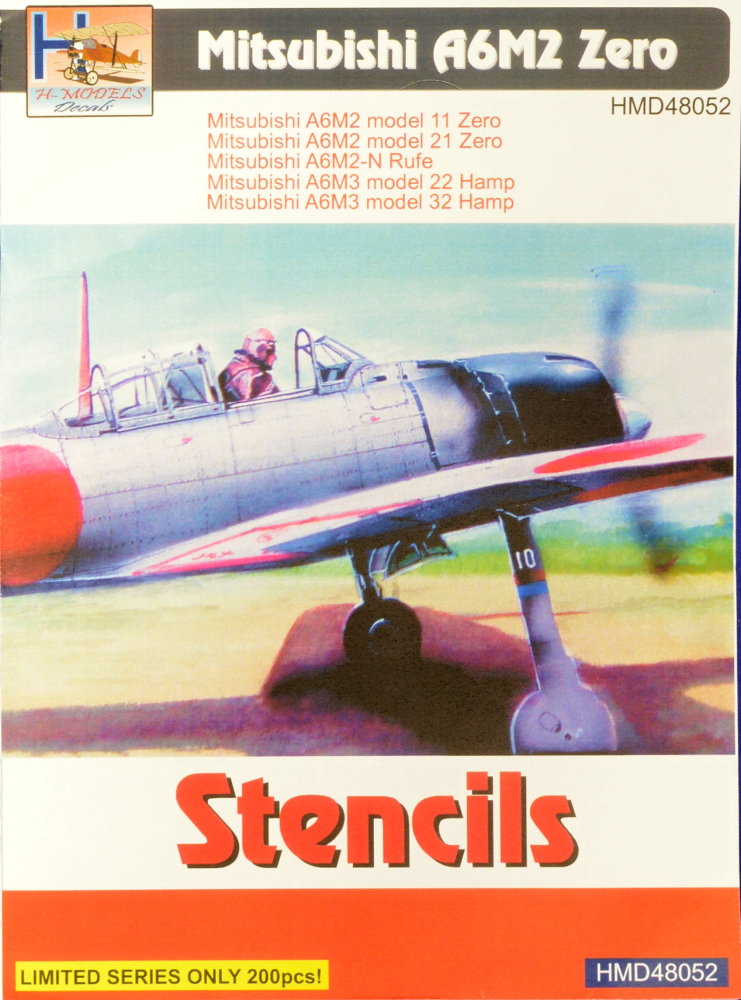 1/48 Stencils Mitsubishi A6M2 Zero