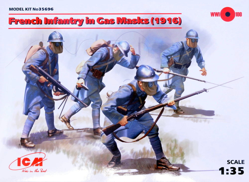 1/35 French Infantry in Gas Masks - 1916 (4 fig.)