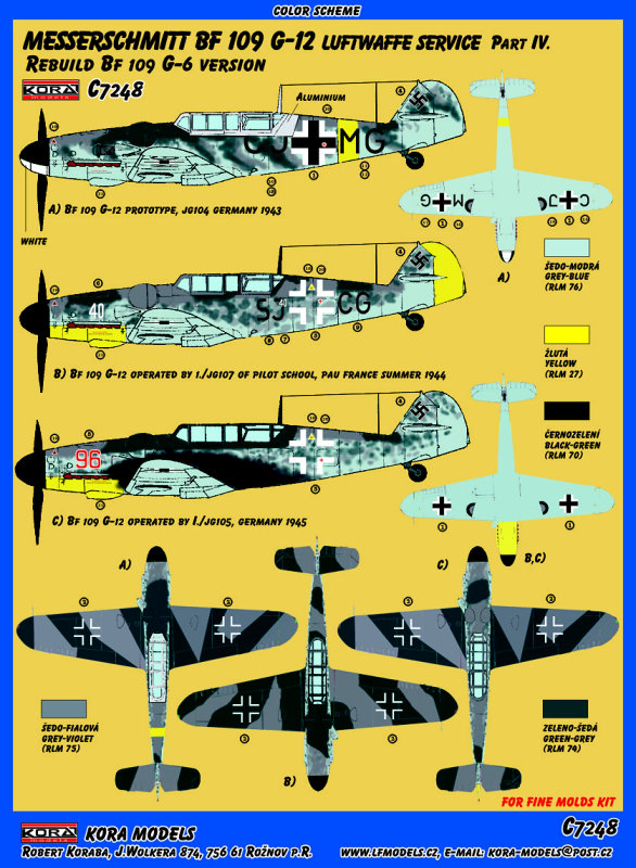 1/72 Bf 109 G-12 Conv.set (Luftwaffe, part IV.)