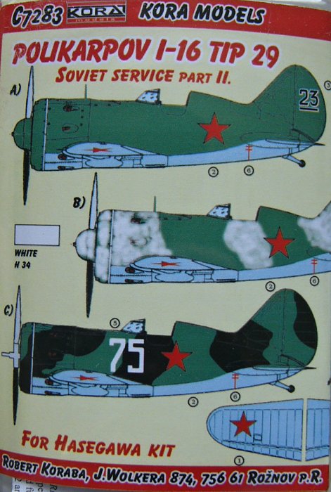 1/72 I-16 Typ 29 Soviet service II. Conv.set (HAS)