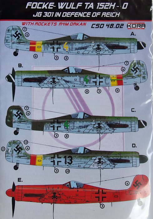 1/48 Fw TA 152H-0 w/ rockets R4M Orkan set & decal