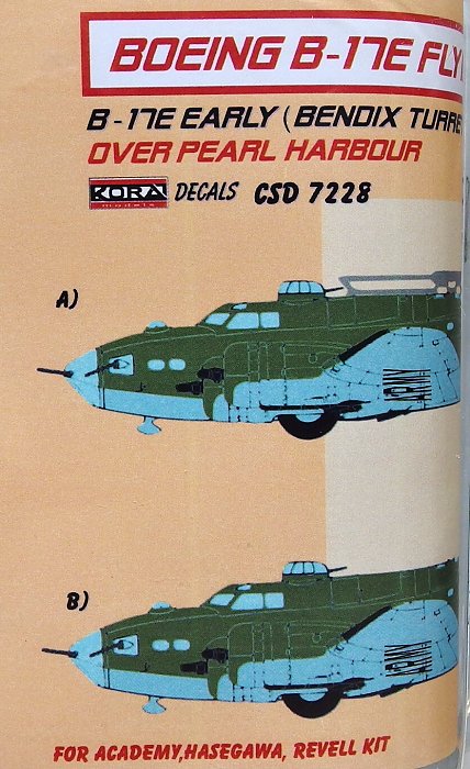 1/72 Boeing B-17E Detail set&decal (US Army) I.