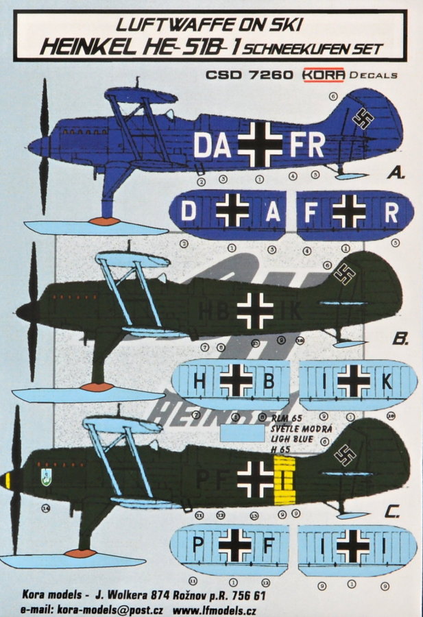 1/72 Heinkel He-51B-1 Ski - Conversion set & decal