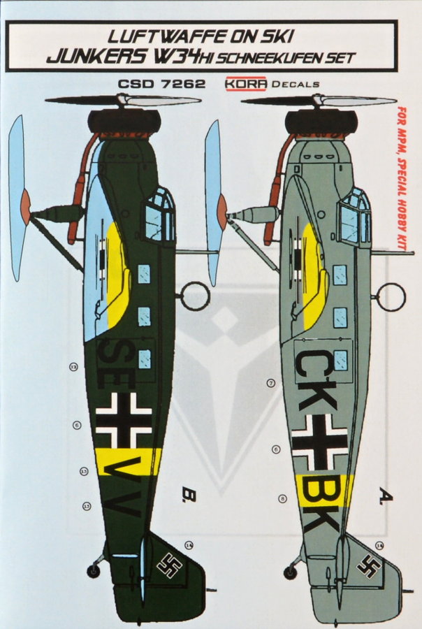 1/72 Junkers W.34Hi Ski - Conversion set & decal