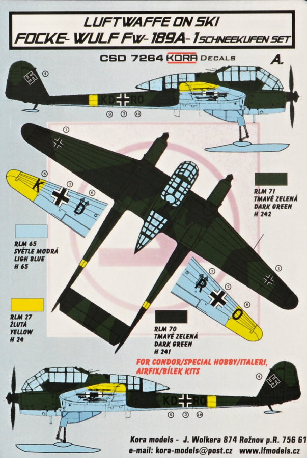 1/72 Fw 189A-1 Ski - Conversion set & decal