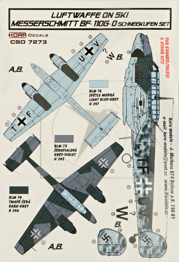 1/72 Messerschmitt Bf-110G-0 Ski - Conv.set&decal