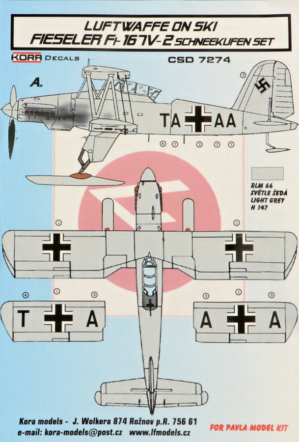 1/72 Fiesler Fi-167V-2 Ski - Conversion set&decal