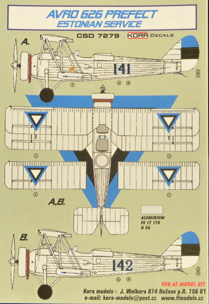 1/72 AVRO 626 Prefect Estonia Conv.set&decal (AZ)