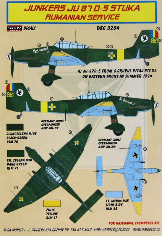 1/32 Decals Ju 87 D-5 Stuka (Romanian Service)