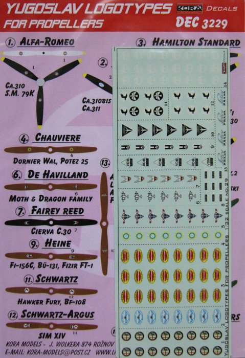 1/32 Decals Yugoslavian logotypes for propellers