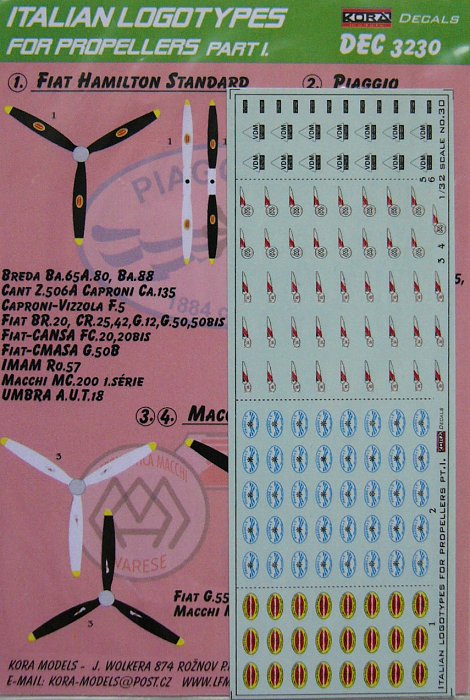 1/32 Decals Italian logotypes for propeller Part 1