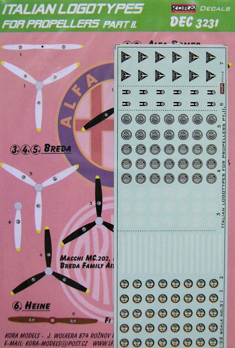 1/32 Decals Italian logotypes for propeller Part 2