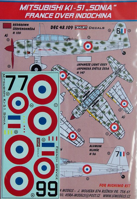 1/48 Decals Mitsubishi Ki-51 SONIA (French Serv.)