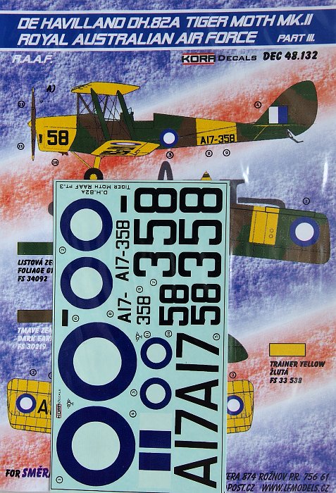 1/48 Decals DH.82A Tiger Moth Mk.II (RAAF) Pt.III