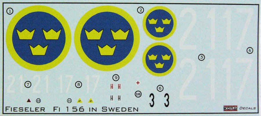 1/48 Decals Fi 156 Storch (Swedish service)