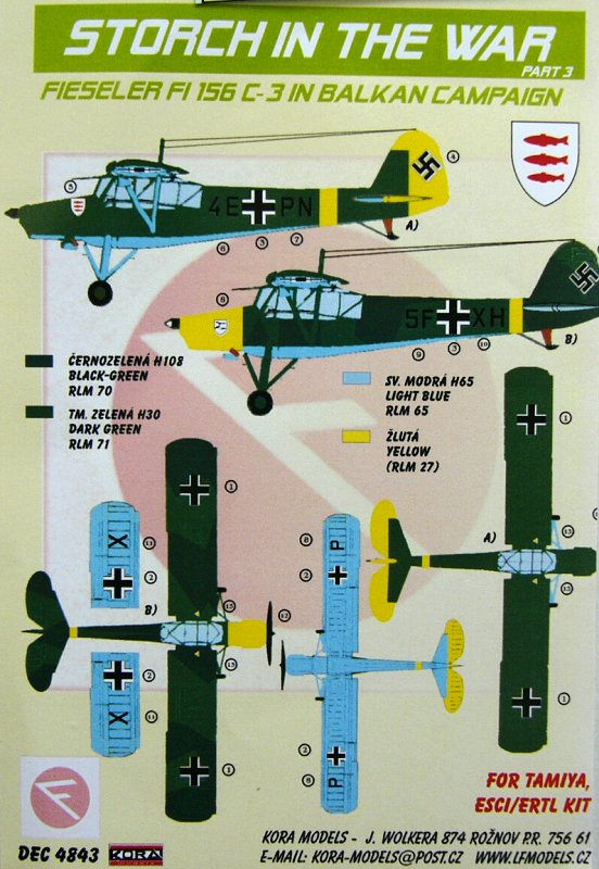 1/48 Decals Fi-156 C-3 in Balkan Campaign