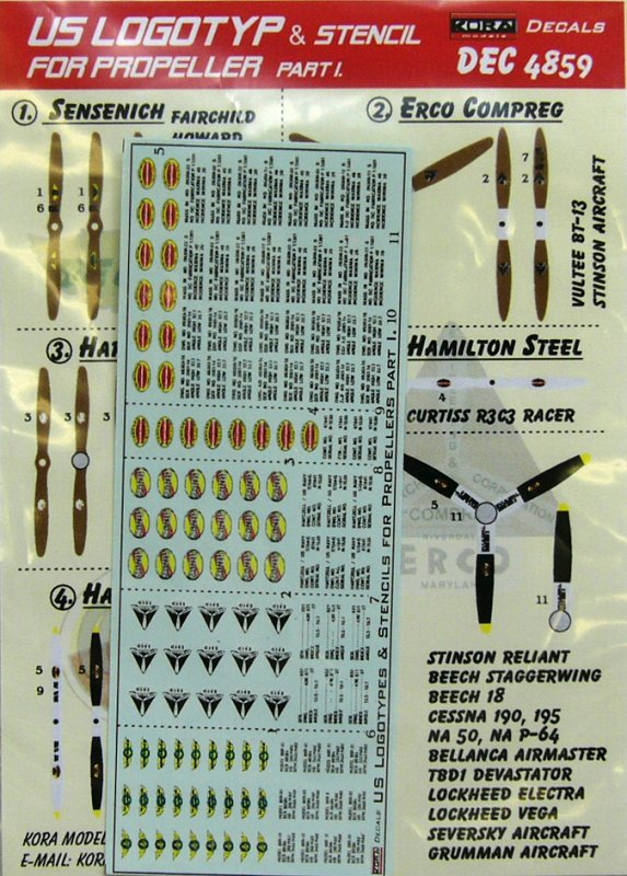 1/48 Decals US logotypes for propeller (Part I)