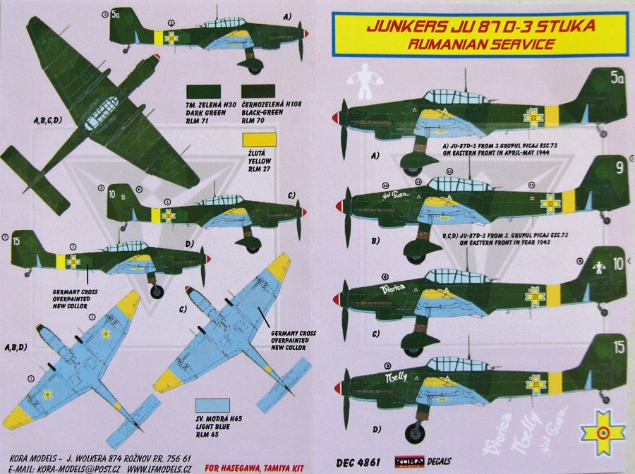 1/48 Decals Ju 87 D-3 Stuka (Romanian Service)