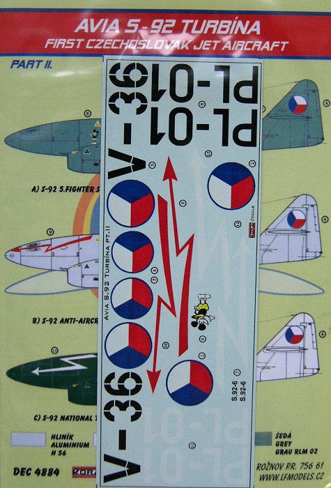 1/48 Decals Avia S-92 Turbina (Czechosl.) Part II.