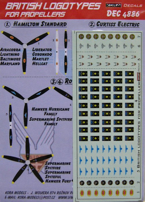 1/48 Decals British logotypes for propeller