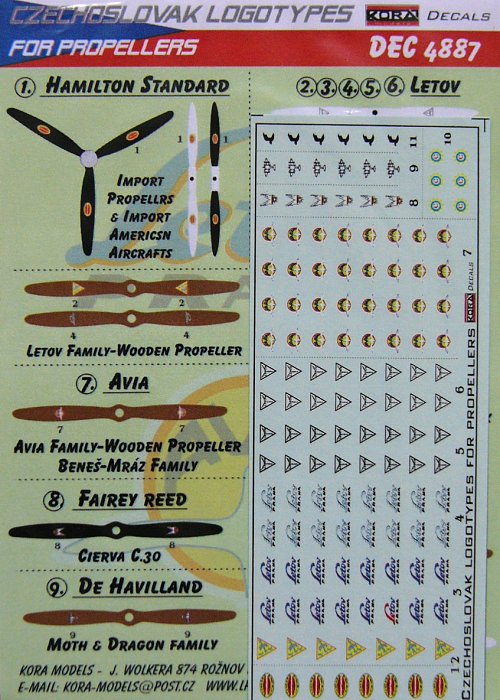 1/48 Decals Czechoslovak logotypes for propeller