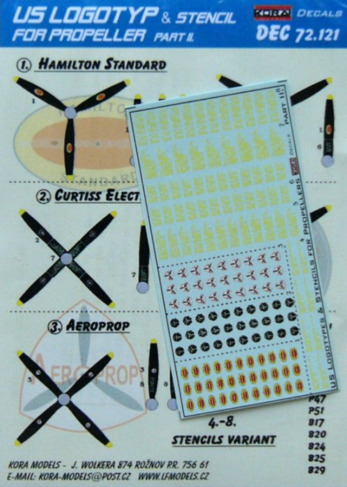 1/72 Decals US logotype&stencil for propeller No.2