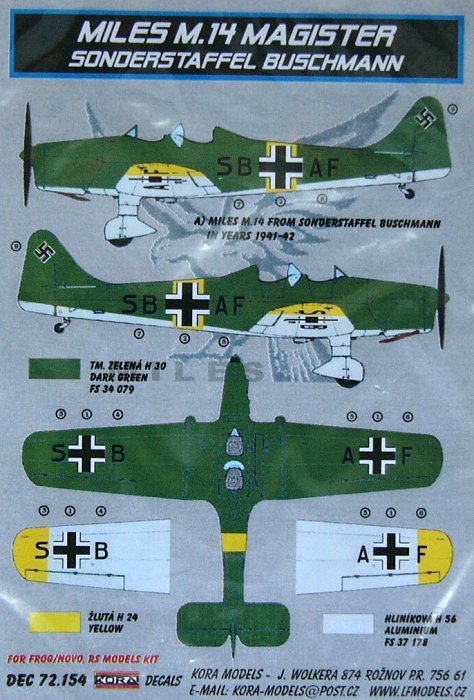 1/72 Decals Miles M.14 Magister (Sonder.Buschmann)