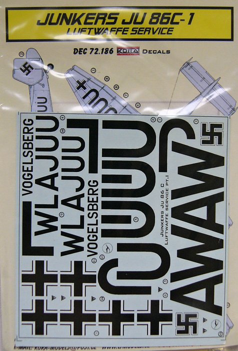 1/72 Decals Ju-86C-1 Luftwaffe service (ITAL)