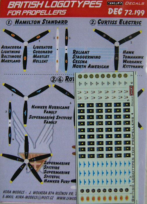 1/72 Decals British logotypes for propeller