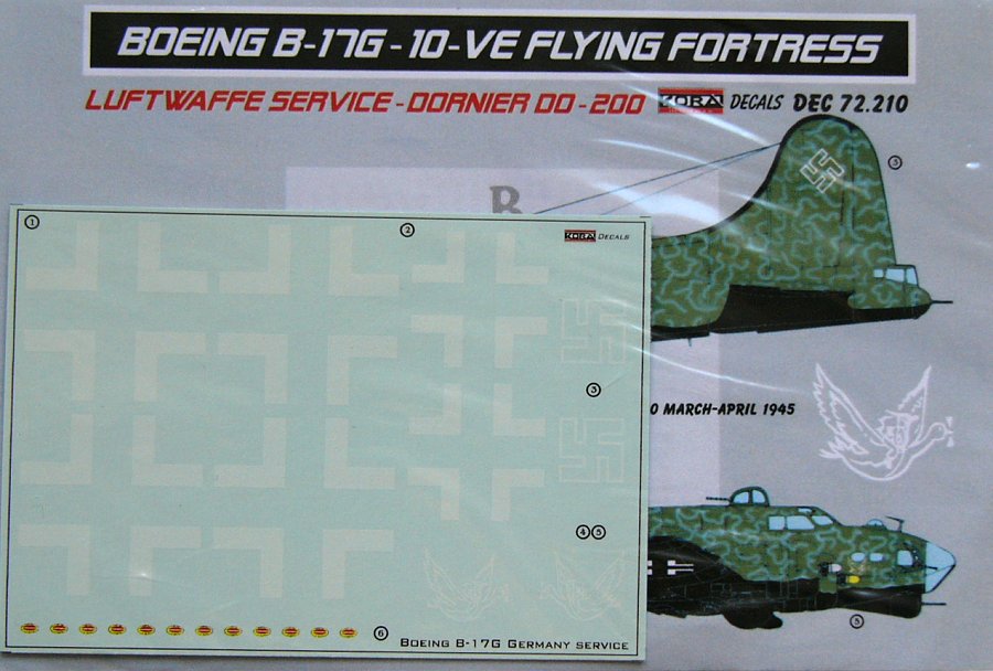 1/72 Decals Boeing B-17G-10-VE Luftwaffe Service