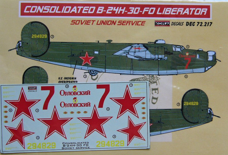 1/72 Decals Consolidated B-24H-30-FO Soviet Union