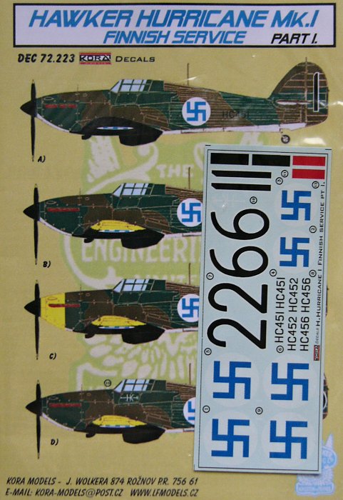 1/72 Decals Hawker Hurricane Mk.I Finnish Pt.I