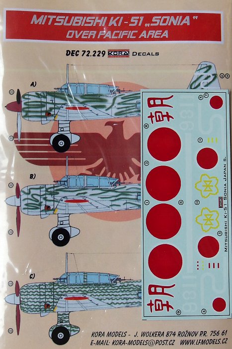 1/72 Decals Mitsubishi Ki-51 'SONIA' over Pacific