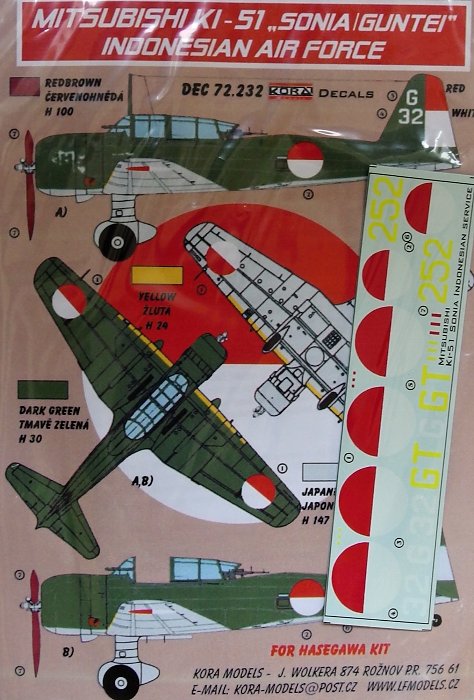 1/72 Decals Mitsubishi Ki-51 'SONIA' Indonesian AF