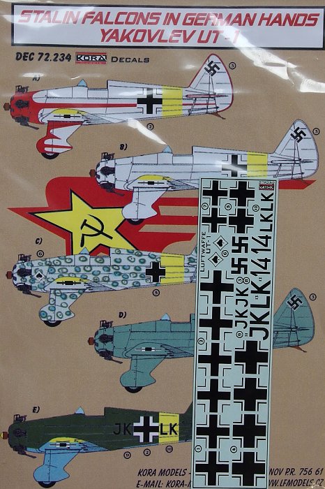 1/72 Decals Yakovlev UT-1 (Luftwaffe service)