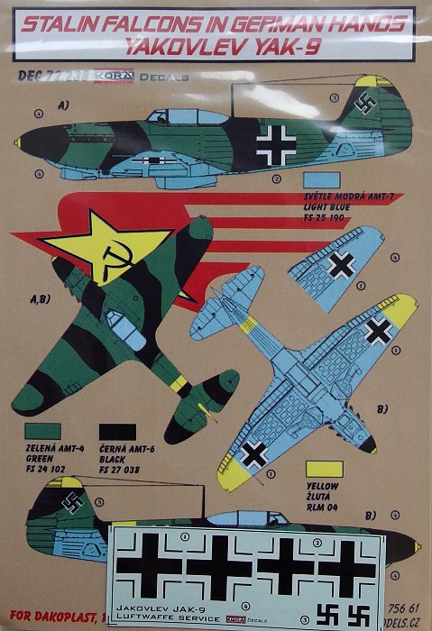 1/72 Decals Yakovlev Yak-9 (Luftwaffe service)