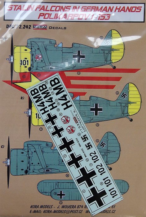 1/72 Decals Polikarpov I-153 (Luftwaffe service)