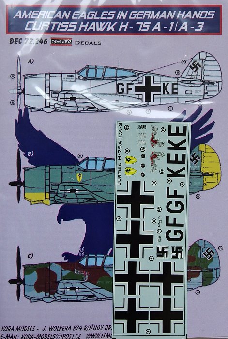 1/72 Decals Curtiss Hawk H-75 A-1/A-3 (Luftwaffe)