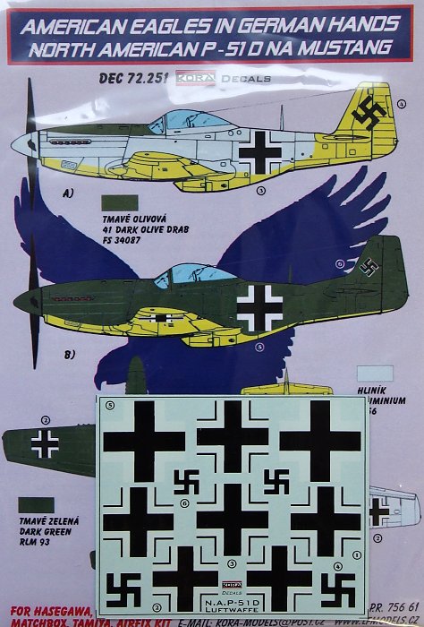 1/72 Decals N.A. P-51D Mustang (Luftwaffe)