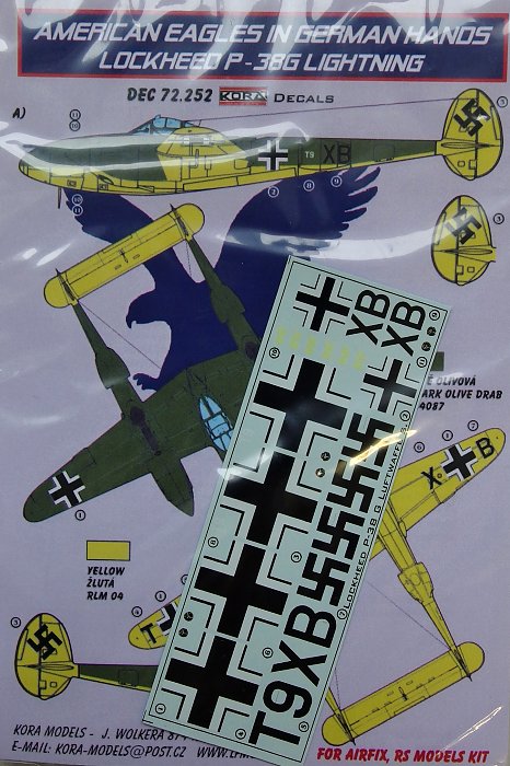 1/72 Decals Lockheed P-38G Lightning (Luftwaffe)