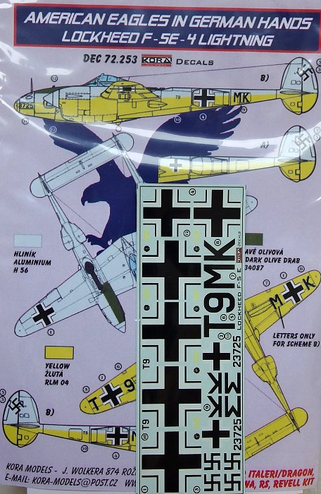 1/72 Decals Lockheed F-5E-4 Lightning (Luftwaffe)