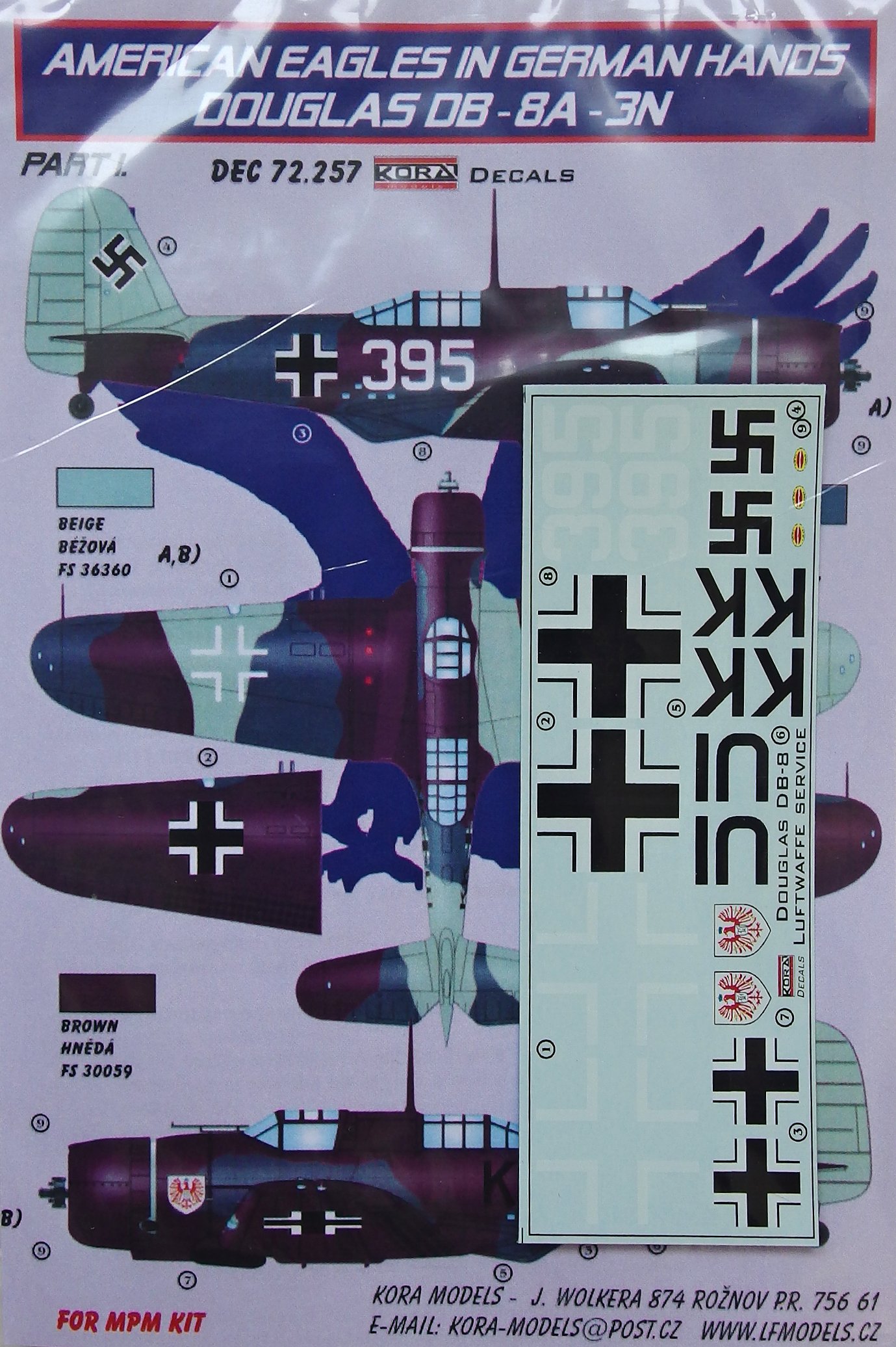 1/72 Decals Douglas DB-8A-3N (Luftwaffe) Part I.